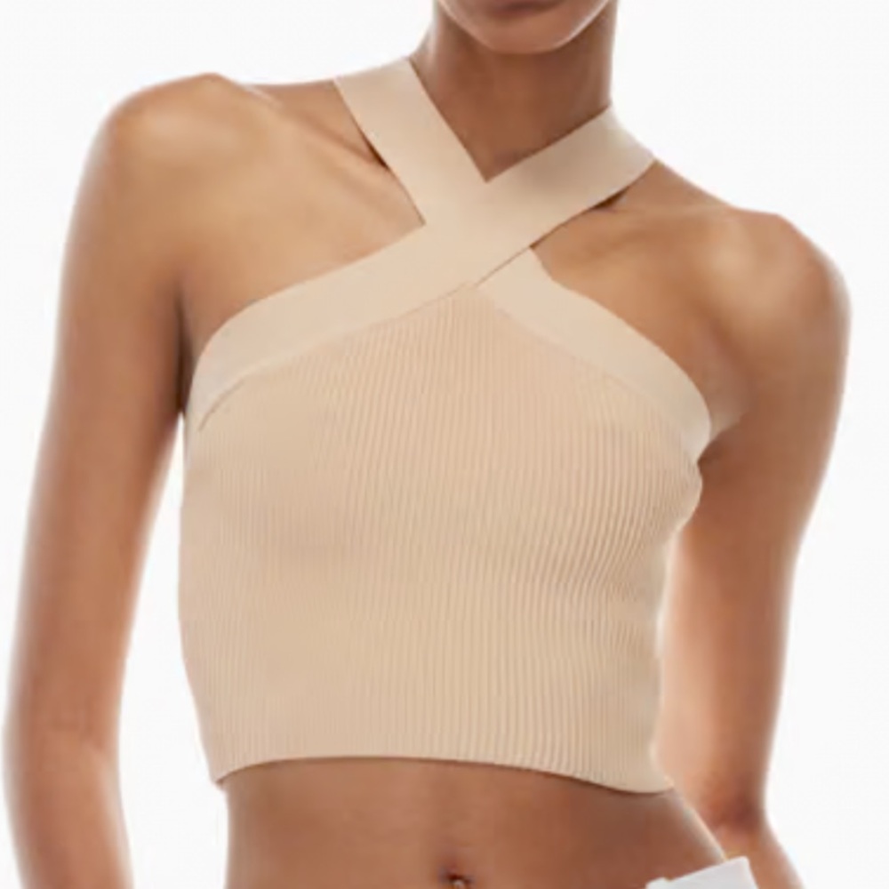 Sculpt Knit Criss Cross Cropped Tank